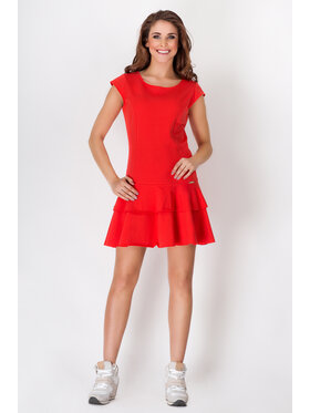 Awama Awama Sukienka letnia A094 Czerwony Basic Fit