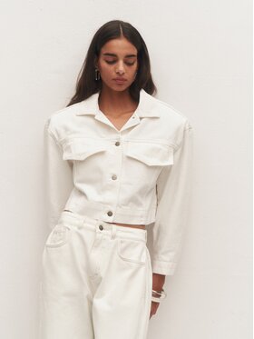 Le Collet Le Collet Kurtka jeansowa NEW SIENA Kremowy Classic Fit