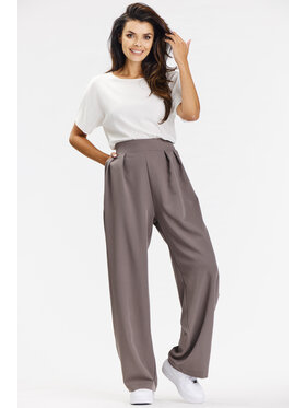Awama Awama Spodnie damskie A674 Beżowy Basic Fit
