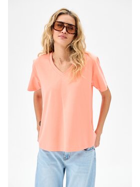 blue shadow blue shadow T-Shirt Mango Pomarańczowy Regular Fit