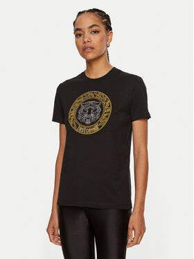 Just Cavalli Just Cavalli Marškinėliai 77PAHE24 Juoda Slim Fit