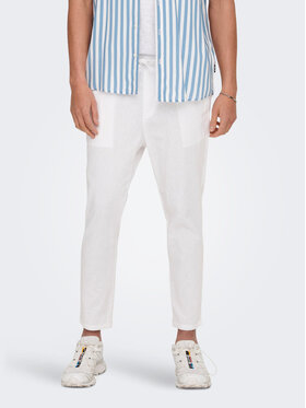 Only & Sons Only & Sons Kalhoty z materiálu 22024966 Bílá Tapered Fit