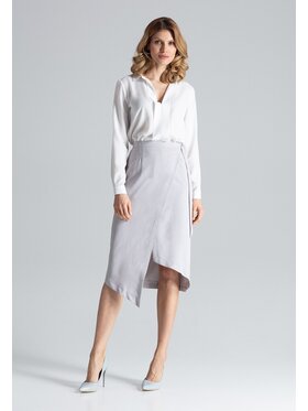 FIGL FIGL Spódnica midi M629 Szary Straight Fit