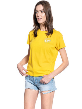 Lee Lee T-Shirt SS GLOBAL TEE Żółty Regular Fit