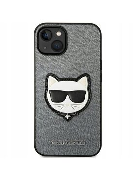 KARL LAGERFELD KARL LAGERFELD Etui na telefon Saffiano Patch Srebrny