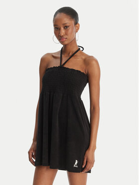 Juicy Couture Juicy Couture Sommerkleid Smocked Terry JCGED126007 Schwarz Regular Fit