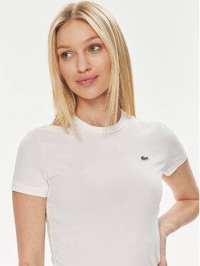 Lacoste T-shirt TF7218 Bijela Slim Fit