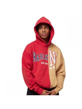 Karl Kani Karl Kani Felpa WOVEN RETRO SPLIT OS HOODIE Rosso Regular Fit