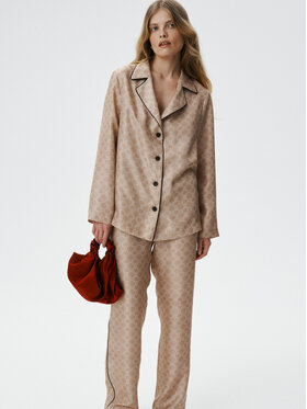 MARI PRETI MARI PRETI Pantaloni di tessuto MONOGRAM M Beige Regular Fit