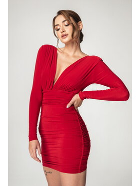Aurora Aurora Sukienka koktajlowa Adria Czerwony Slim Fit