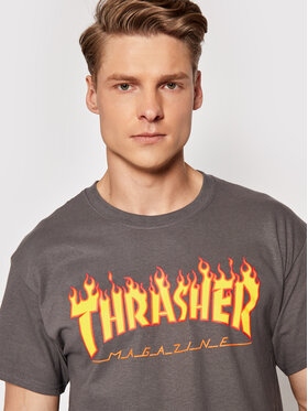 Thrasher T-shirt Flame Siva Regular Fit