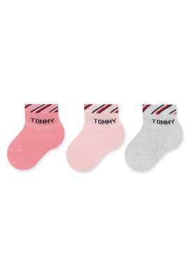 Tommy Hilfiger Tommy Hilfiger Set di 3 paia di calzini lunghi da bambini 701220277 Rosa