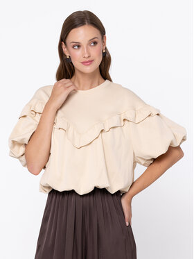 Miss LK Miss LK Bluza MISSLKB Beżowy Relaxed Fit