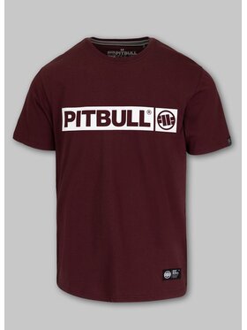 PITBULL PITBULL T-Shirt Koszulka męska HILLTOP L Bordowy Regular Fit