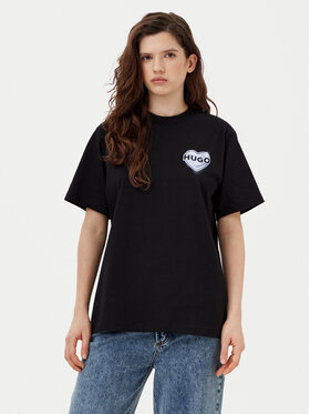 HUGO HUGO Tricou Vintage 50534545 Negru Boxy Fit