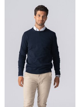 TeeShoppen TeeShoppen Sweter 'Basic Collection' Granatowy Regular Fit