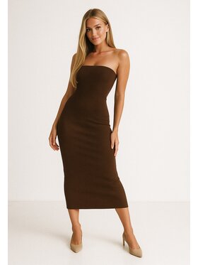 Nudyess Nudyess Sukienka letnia 1022E Brązowy Fitted Fit