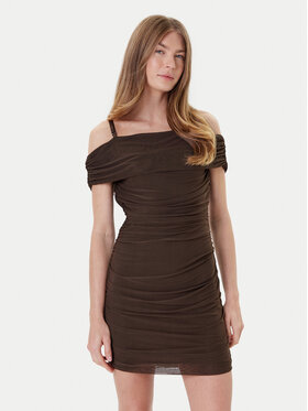 Guess Guess Sukienka koktajlowa W5YK21 KCZC2 Brązowy Slim Fit