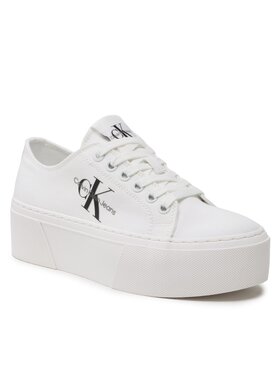 Calvin Klein Jeans Tenis Superge Cupsole Low Txt YW0YW01033 Bela