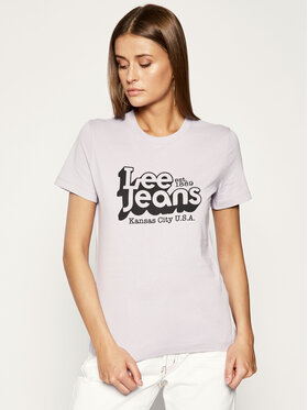 Lee Lee T-Shirt Logo Tee L44CEPOA 112109806 Fioletowy Slim Fit