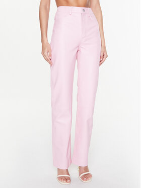 Remain Remain Usnjene hlače Leather Straight RM2044 Roza Straight Fit