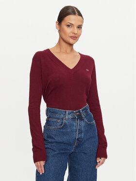 Tommy Jeans Tommy Jeans Pullover Essential DW0DW18670 Dunkelrot Regular Fit
