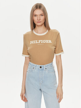 Tommy Hilfiger Tommy Hilfiger Tricou Monotype WW0WW41208 Bej Regular Fit