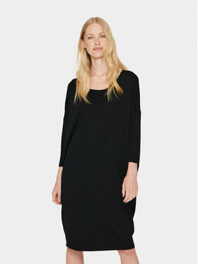 Saint Tropez Saint Tropez Trikotāžas kleita 30512181 Melns Casual Fit