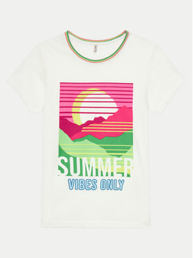 Kids ONLY Kids ONLY Marškinėliai Julie 15292340 Balta Slim Fit