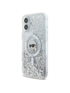 KARL LAGERFELD KARL LAGERFELD Etui na telefon Liquid Glitter Karl Head Przezroczysty