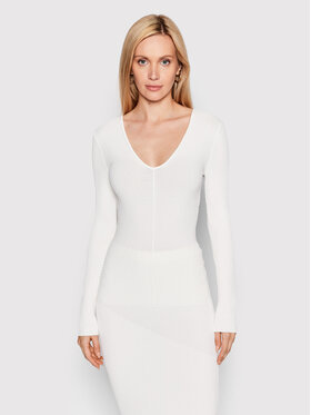 Calvin Klein Calvin Klein Sweter Iconic K20K204413 Biały Slim Fit
