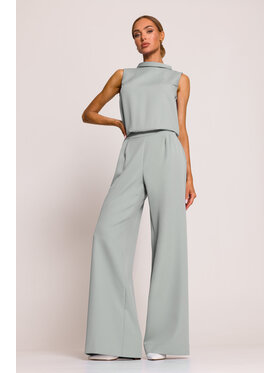 Made of Emotion Made of Emotion Kombinezon M382 Zielony Wide Leg