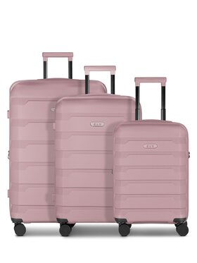 D&N D&N Komplet walizek 320696 Różowe złocenie