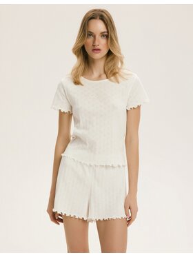 Esotiq Esotiq Piżama 44672 Biały Regular Fit