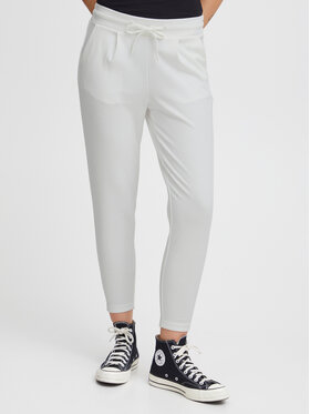 ICHI ICHI Spodnie materiałowe 20104757 Biały Slim Fit