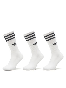 adidas adidas Set de 3 perechi de șosete medii unisex Solid Crew IJ0734 Alb
