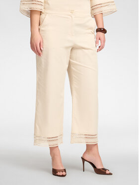 Elena Mirò Elena Mirò Spodnie materiałowe P008P000456N002 Kremowy Regular Fit