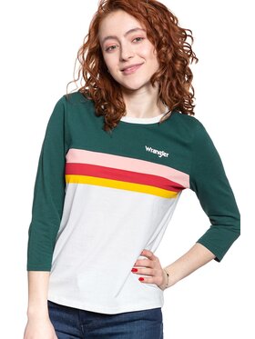 Wrangler Wrangler Bluzka RAINBOW TEE Biały Regular Fit