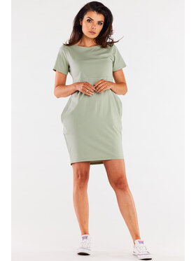 Infinite You Infinite You Sukienka letnia M291 Zielony jasny Basic Fit