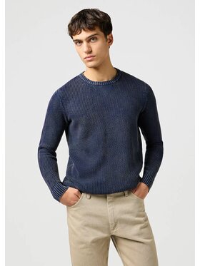 Wrangler Wrangler Sweter CREWNECK Niebieski Regular Fit