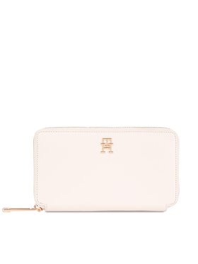 Tommy Hilfiger Tommy Hilfiger Portofel Mare de Damă Iconic Tommy Large Za AW0AW16009 Écru