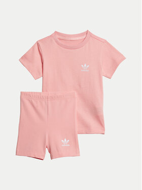 adidas adidas Σετ T-Shirt και σορτς Cycling JI5835 Ροζ Slim Fit