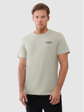 4F 4F T-Shirt 4FWSS25TTSHM1974-44S Zielony Regular Fit