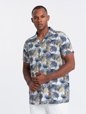 Ombre Ombre Koszula OM-SHPS-0113 Biały Regular Fit