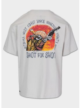 PITBULL PITBULL T-Shirt Koszulka męska Loose Fit SHOT FOR SHOT S Biały Regular Fit