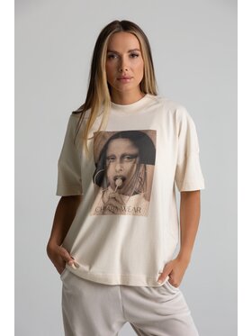 Chiara Wear Chiara Wear T-Shirt UNISEX Beżowy Oversize