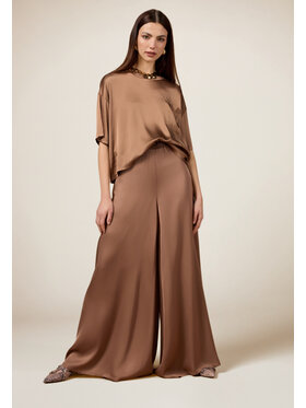 Oltre Oltre Pantaloni di tessuto P280J002368N012 Marrone Baggy Fit