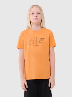 4F 4F Tričko 4FJWSS25TTSHM2185-70S Oranžová Regular Fit