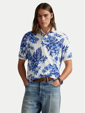 Polo Ralph Lauren Polo Ralph Lauren Тениска с яка и копчета 710P04013001 Син Custom Slim Fit