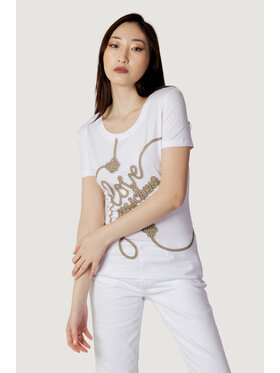LOVE MOSCHINO LOVE MOSCHINO T-shirt ROPE LOGO Bianco Shirt Fit